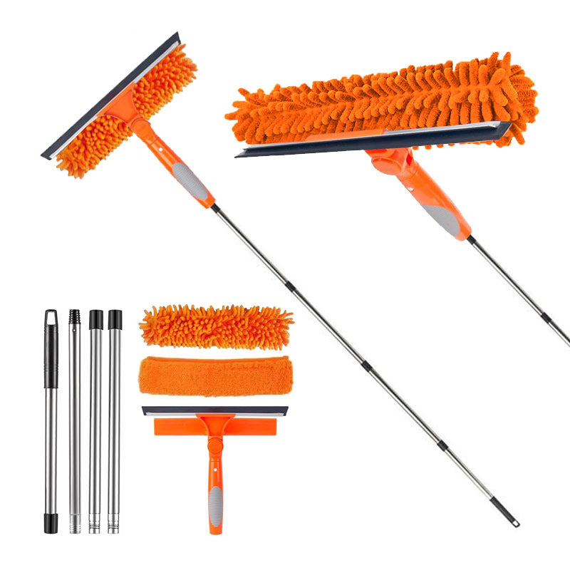 Window Washing Squeegee Kit with Extension Pole // Window Cleaning Tool Combo with Telescopic Pole