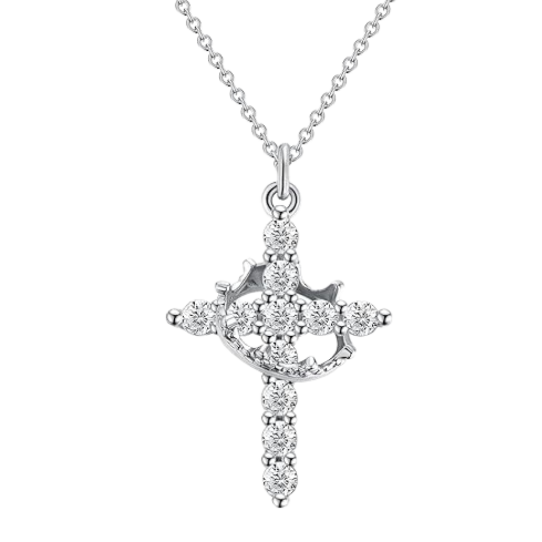 LBMLBM Cross & Crown Necklace– Embrace Elegance, Faith, and Power 🌟