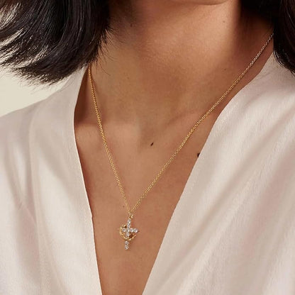 LBMLBM Cross & Crown Necklace– Embrace Elegance, Faith, and Power 🌟
