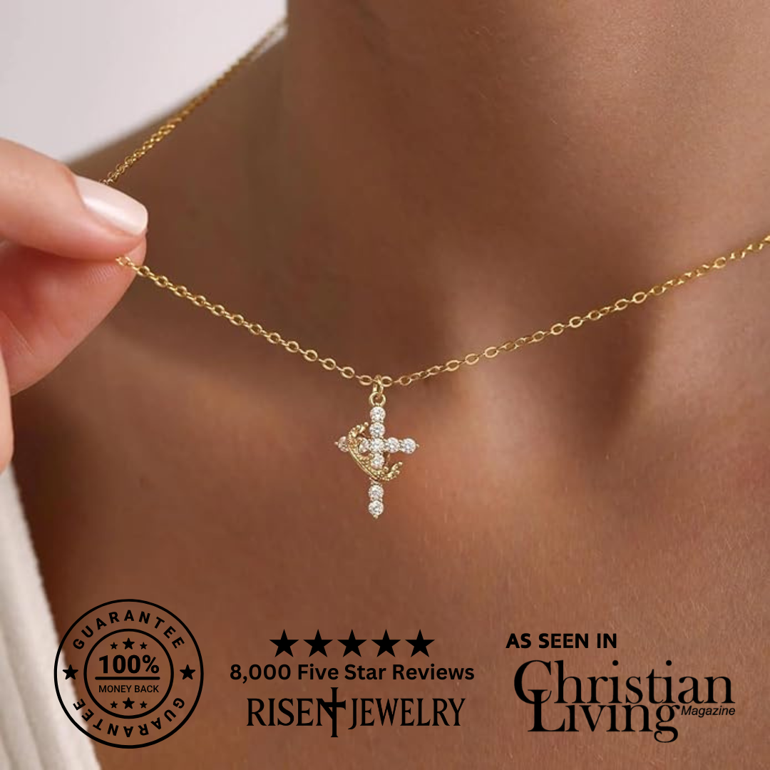 LBMLBM Cross & Crown Necklace– Embrace Elegance, Faith, and Power 🌟