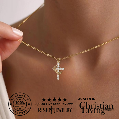 LBMLBM Cross & Crown Necklace– Embrace Elegance, Faith, and Power 🌟