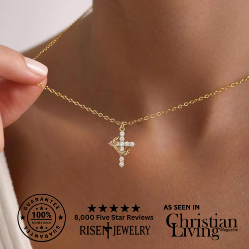 LBMLBM Cross & Crown Necklace– Embrace Elegance, Faith, and Power 🌟